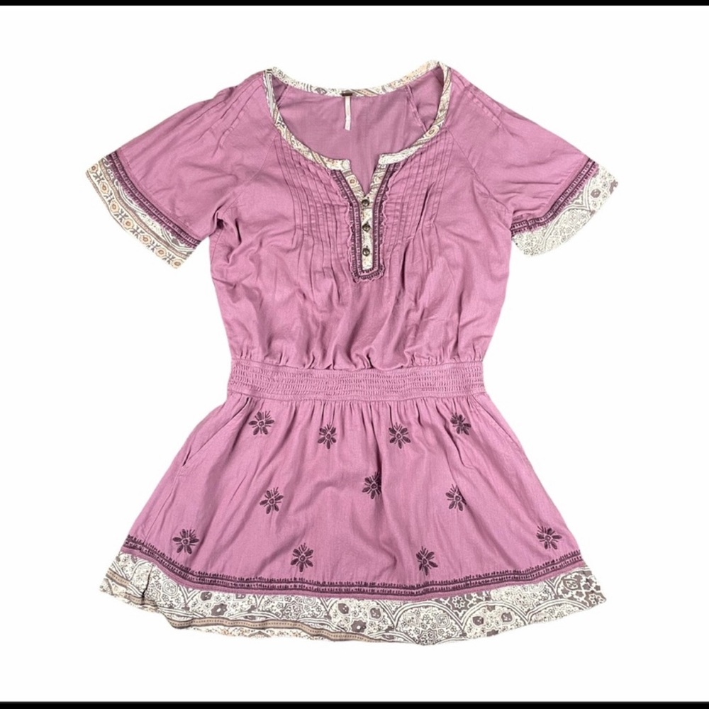 Free People purple floral tunic top/mini dress
